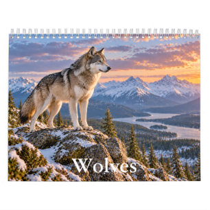 Majestätischer Wolf-Szenen-Wildlife-Kalender Kalender
