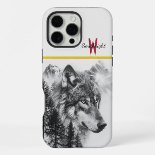Majestätischer Wolf zwischen nebligen Bergen und h iPhone 16 Pro Max Hülle