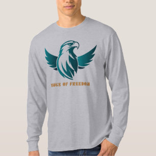 Majestätisches Adler-Logo-T-Shirt - Türkis 'Flügel T-Shirt