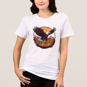 🦅 Majestätisches Adler-Sonnenuntergang – Frauen T Tri-Blend Shirt