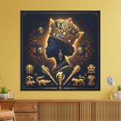 Majestätisches afrikanisches Königinnenporträt Leinwanddruck (Insitu (Wohnzimmer))