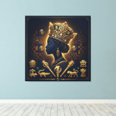 Majestätisches afrikanisches Königinnenporträt Leinwanddruck (Insitu (Holzboden))