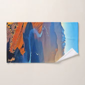 Majestätisches Bergtal-Fluss-Design Badhandtuch Set (Handtuch)