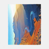 Majestätisches Bergtal-Fluss-Design Fleecedecke (Vorderseite)