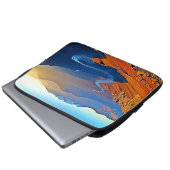 Majestätisches Bergtal-Fluss-Design Laptopschutzhülle (Vorne Knopf)