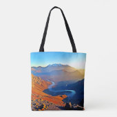 Majestätisches Bergtal-Fluss-Design Tasche (Rückseite)