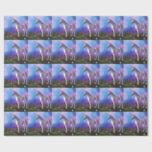 Majestätisches Einhorn Geschenkpapier (Flach)