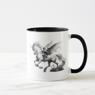 Majestätisches Einhorn mit Ritter. Tasse