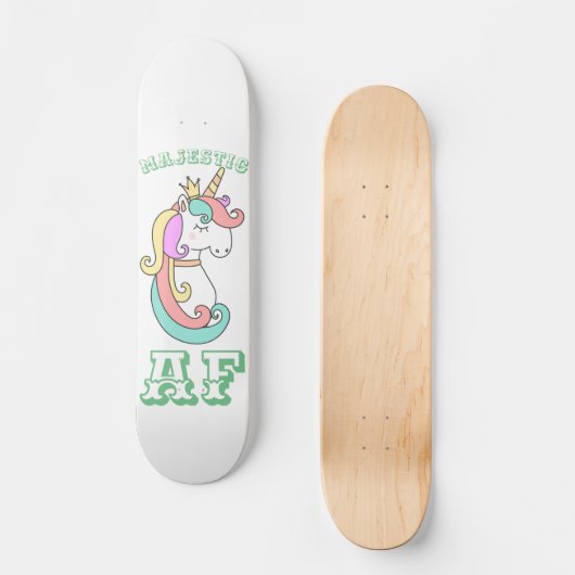 Majestätisches Einhorn-Skateboard, majestätischer Skateboard (Vorderseite)
