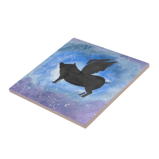 Majestätisches Fliegen-Schwein Fliese (Seite)