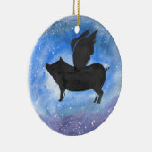 Majestätisches Fliegen-Schwein Keramikornament (Rechts)