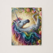Majestätisches florales Einhorn Puzzle (Vertikal)