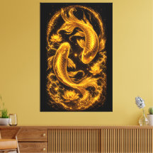 Majestätisches Gold-Koi-Fischpaar Luxus