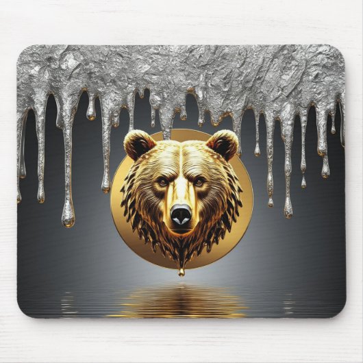 Majestätisches Goldbär-Wildtiersymbol 🐻 Mousepad (Vorne)