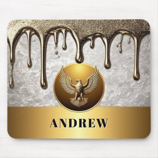 Majestätisches Golden Eagle Metalldesign 🦅 Mousepad (Vorne)