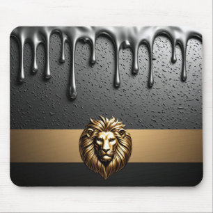 Majestätisches goldenes Löwen-Emblem königliches T Mousepad