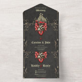 Majestätisches Herz, gotische Romantik All In One Einladung (Innen Boden)