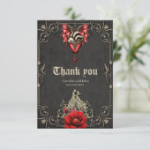 Majestätisches Herz, gotische Romantik Dankeskarte (Stehend Vorderseite)