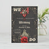 Majestätisches Herz, gotische Romantik Einladung (Stehend Vorderseite)