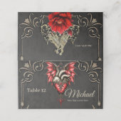 Majestätisches Herz, gotische Romantik Platzkarte (Außenseite Aufgefaltet)