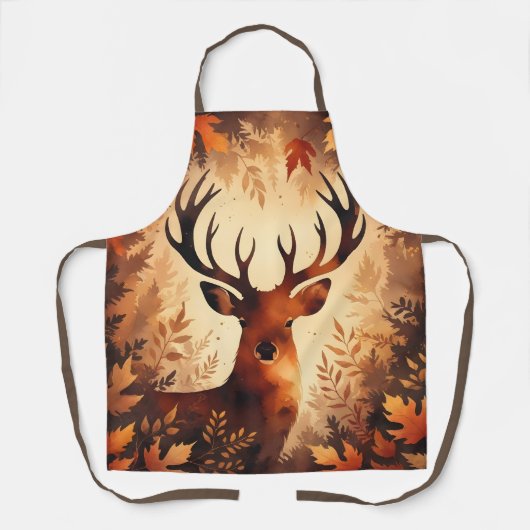 Majestätisches Hirsch-Herbstwald-Schürze Schürze (Vorderseite)