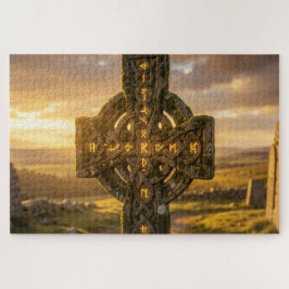Majestätisches keltisches Steinkreuz-Puzzle Puzzle