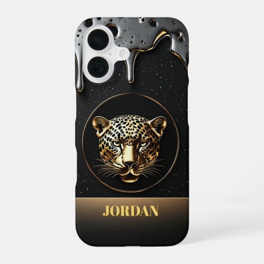 Majestätisches Leopard-Gold-Design 🐆 iPhone 16 Hülle (Rückseite)