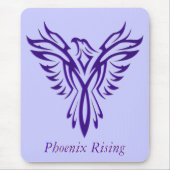 Majestätisches lila Phoenix-Steigen Mousepad (Vorne)