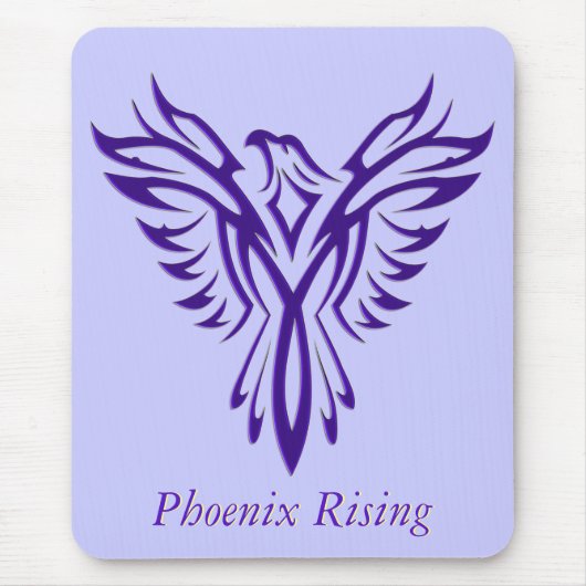 Majestätisches lila Phoenix-Steigen Mousepad (Vorne)