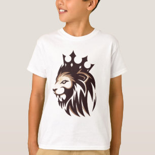 Majestätisches Löwen-Grafik-T-Shirt mit Krone für T-Shirt