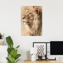Majestätisches Löwen-Safari-Wandkunstposter