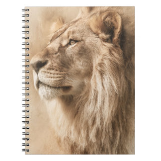 Majestätisches Löwen-Wildtier-Kunstnotizbuch Notizblock