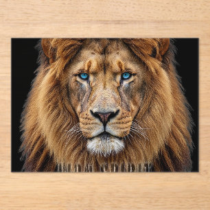 Majestätisches Löwengesicht mit blauen Augen Wil Acryleinladungen