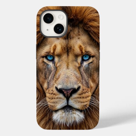 Majestätisches Löwengesicht mit blauen Augen | Wil Case-Mate iPhone Hülle (Rückseite)