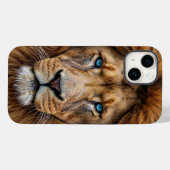 Majestätisches Löwengesicht mit blauen Augen | Wil Case-Mate iPhone Hülle (Rückseite (Horizontal))