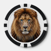 Majestätisches Löwengesicht mit blauen Augen | Wil Pokerchips (Vorderseite)
