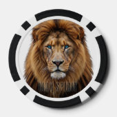 Majestätisches Löwengesicht mit blauen Augen | Wil Pokerchips (Rückseite)