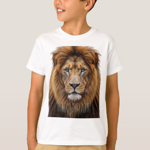 Majestätisches Löwengesicht mit blauen Augen Wil T-Shirt