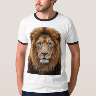 Majestätisches Löwengesicht mit blauen Augen Wil T-Shirt