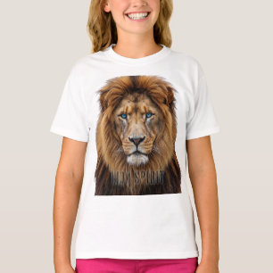 Majestätisches Löwengesicht mit blauen Augen Wil T-Shirt