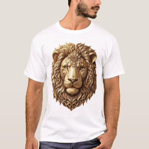 Majestätisches Löwenkopf-Stammes-Ornament-Kunst-T- T-Shirt