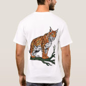 Majestätisches Luchs auf Ast T-Shirt (Rückseite)