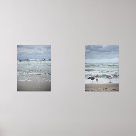 Majestätisches Meer mit Wellen unter dem stürmisch Bilderwand Sets (Vorderseite)