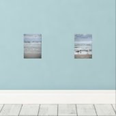 Majestätisches Meer mit Wellen unter dem stürmisch Bilderwand Sets (Holzboden)