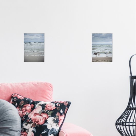 Majestätisches Meer mit Wellen unter dem stürmisch Bilderwand Sets (Wohnzimmer)