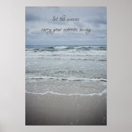 Majestätisches Meer mit Wellen unter dem stürmisch Poster