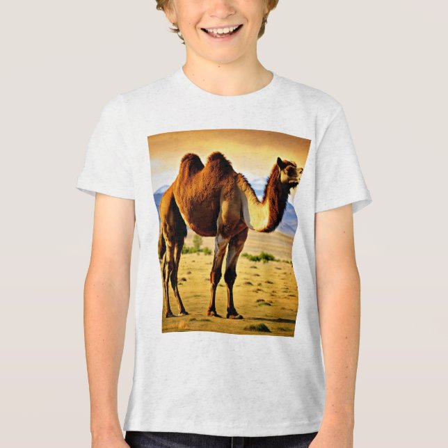 Majestätisches mongolisches Baktrisches Kamel in 8 Tri-Blend Shirt (Vorderseite)