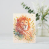 Majestätisches Oranges Löwen Herbstblatt Postkarte (Stehend Vorderseite)