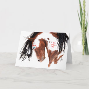 Majestätisches Painted Pony Pferd von BiHrLe Karte