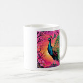 Majestätisches Pfau-Design Kaffeetasse (VorderseiteRechts)